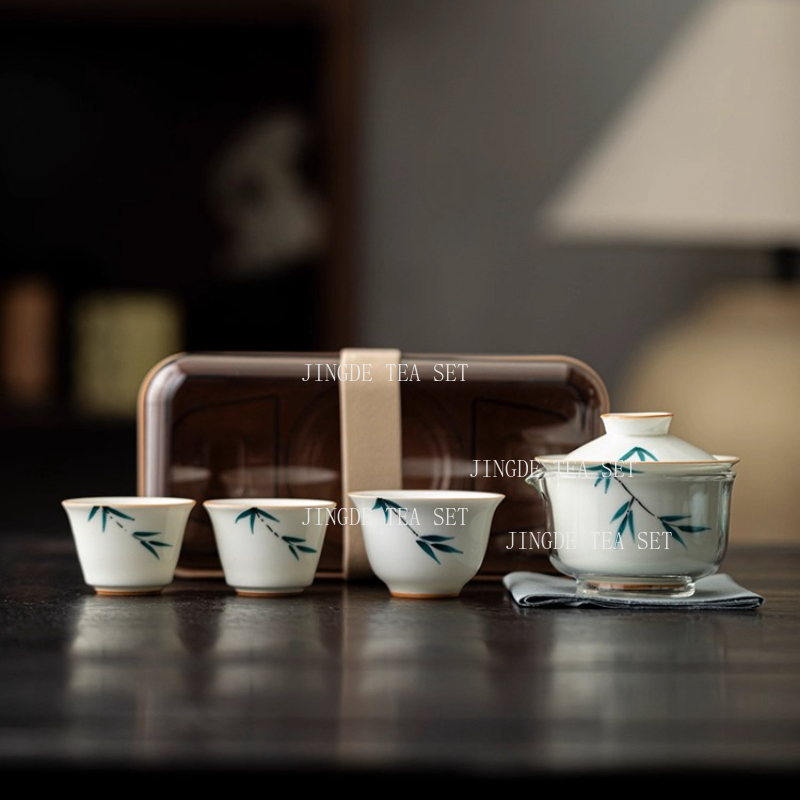 Korean Tea Set - Tragbares Keramik-Teekanne und Tassen-Set, Boutique-Teeset, chinesisches