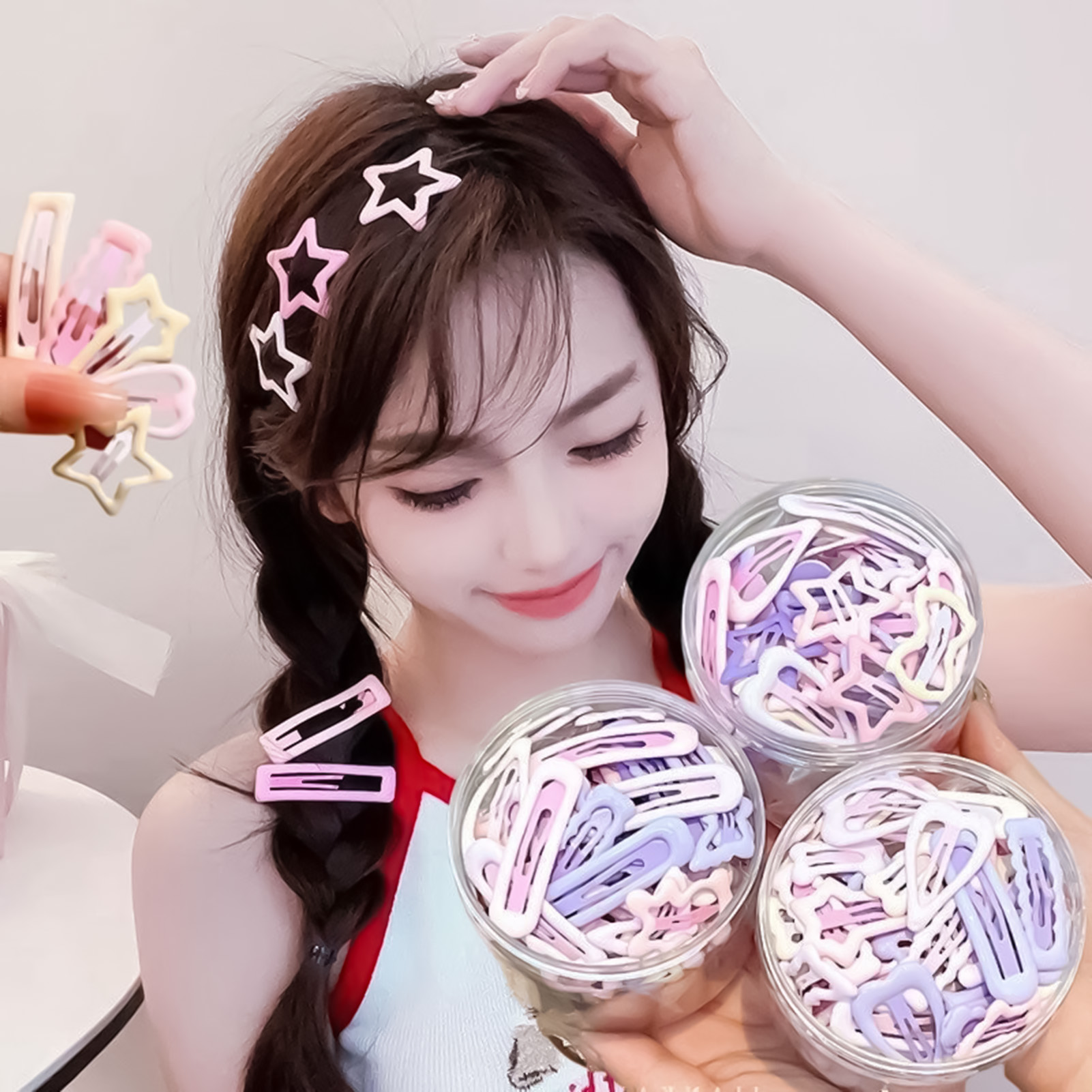 Lifestyle In Korean - 3 Stück Kopfbedeckungs-Pins im süßen Stil,