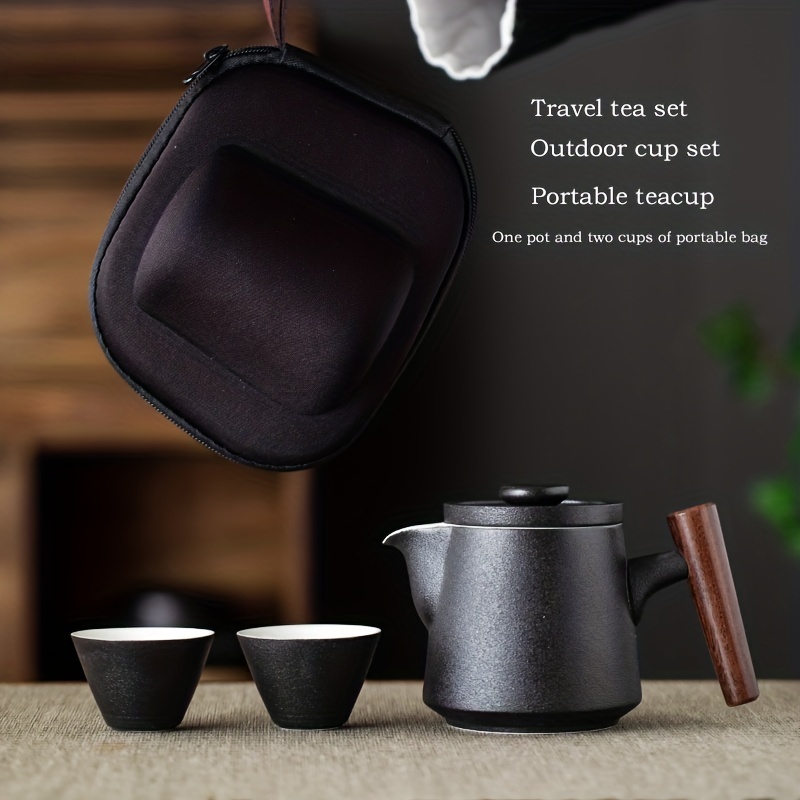 Korean Tea Set - Exquisites Dreiteiliges Keramik-Reise-Teeservice Schnellbecher Eine Kanne