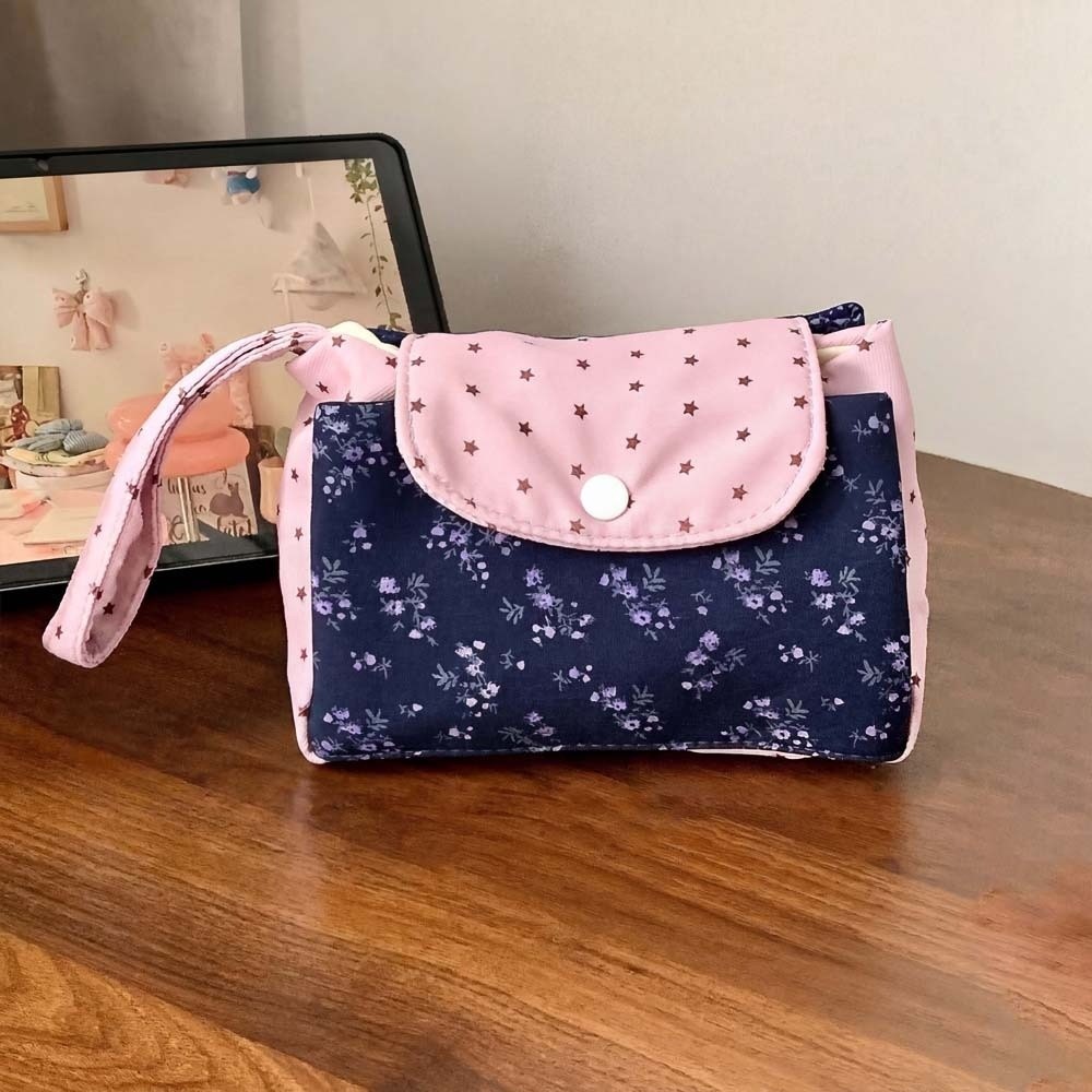 Lila bedruckte Make-up-Tasche  – Lifestyle In Korean Bewertung und Preis
